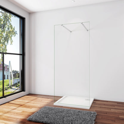 Inloopdouche 77,7x200cm + met 2 Stabilisatiestangen 73-120cm,8mm nano veiligheidsglas