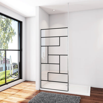 Inloopdouche 80X200cm, verstelbare stabilisatiestang 2030-3200mm,8mm NANO EasyClean veiligheidsglas