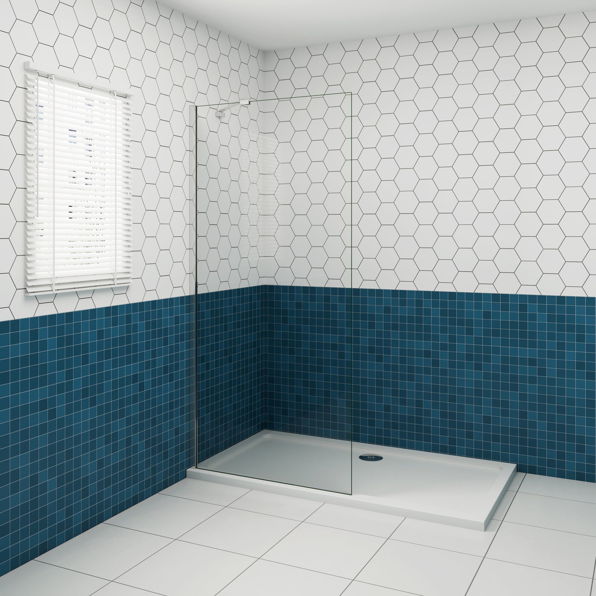 Aica moderne douchewand 30-90x200 cm 8 mm NANO Easyclean veiliges gehard glas 45/50 cm draaibaar stabilisatiestang - gemakkelijk te installeren glanzend chroom profiel