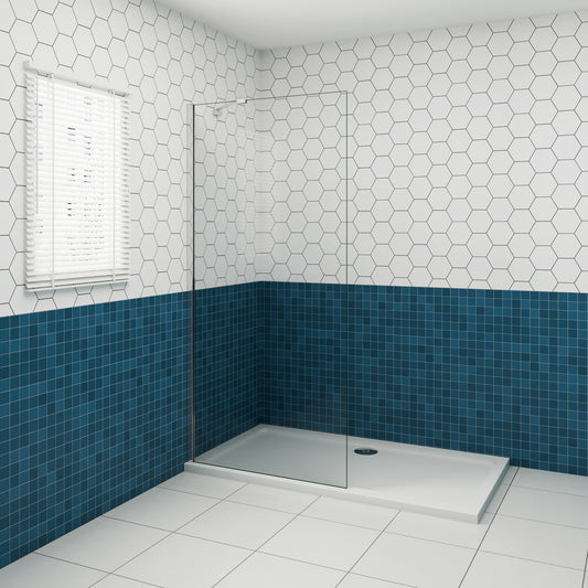 Aica moderne douchewand 30-90x200 cm 8 mm NANO Easyclean veiliges gehard glas 45/50 cm draaibaar stabilisatiestang - gemakkelijk te installeren glanzend chroom profiel