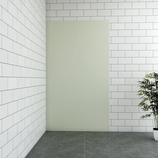 Aica B:40/80/90/100/120xH:210cm ivoorwitte aluminium composiet platen , 3 mm dik-Set van 1 douchewandpanelen inclusief profielen-Wandpanelen