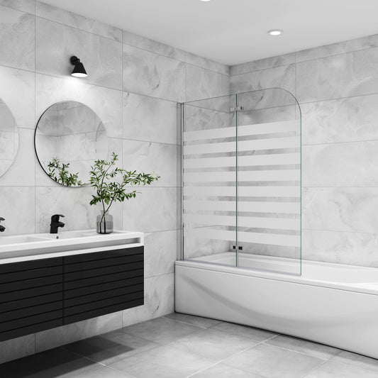 2-delig badwand 120x140cm,6mm Nano Coating helder veiligheidsglas,Links