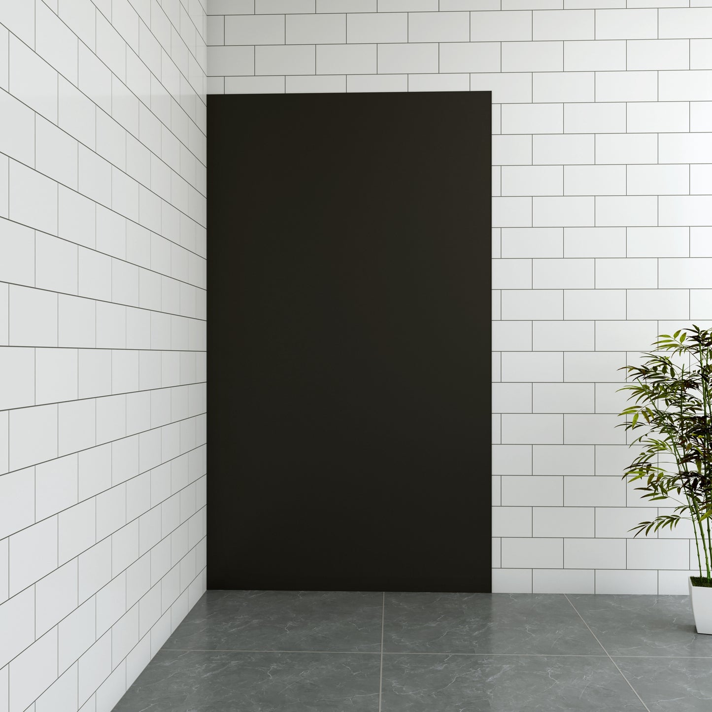 Aica H:210cm mat zwart aluminium composiet platen , 3 mm dik-Set van 1 douchewandpanelen inclusief profielen-Wandpanelen