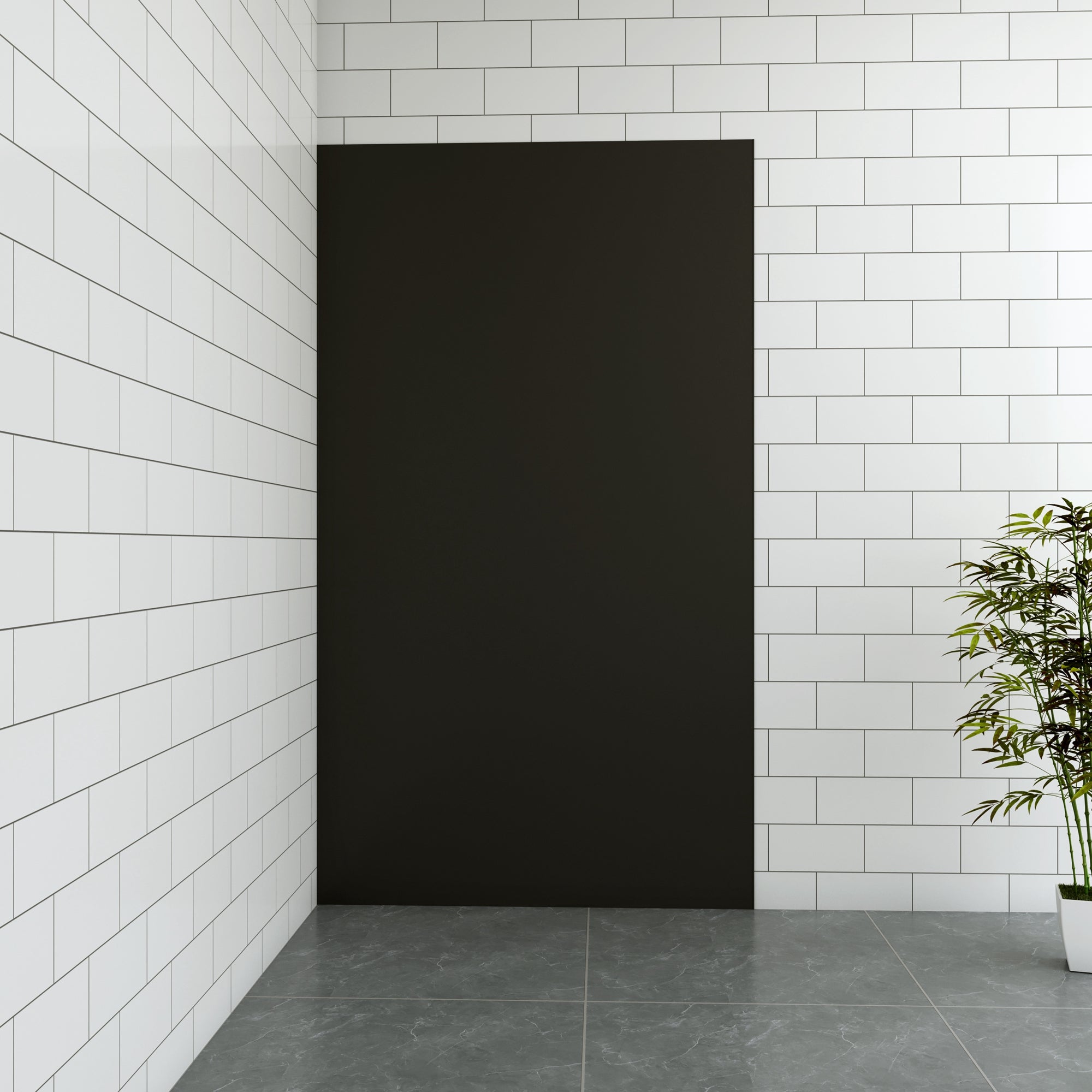 Aica H:210cm mat zwart aluminium composiet platen , 3 mm dik-Set van 1 douchewandpanelen inclusief profielen-Wandpanelen