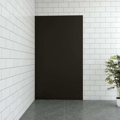 Aica H:210cm mat zwart aluminium composiet platen , 3 mm dik-Set van 1 douchewandpanelen inclusief profielen-Wandpanelen