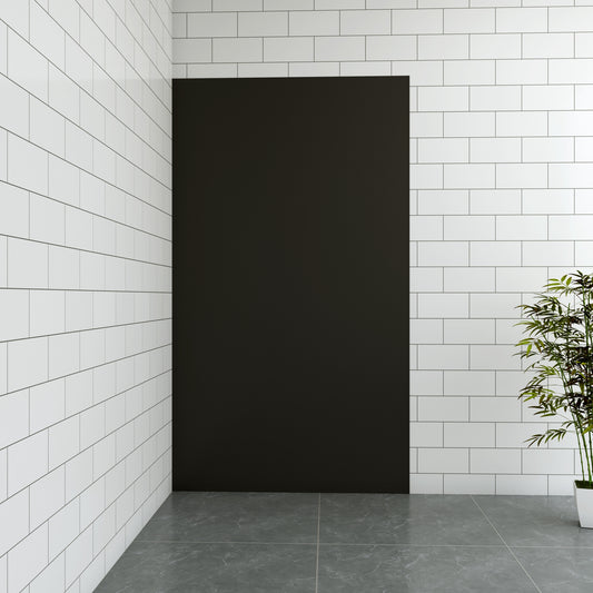 Aica H:210cm mat zwart aluminium composiet platen , 3 mm dik-Set van 1 douchewandpanelen inclusief profielen-Wandpanelen