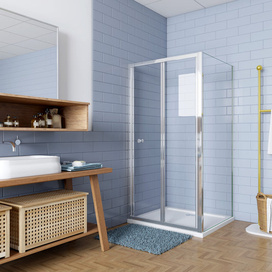Douchecabine Vouw-/schuifdeur+¨¦¨¦n zijpaneel 5mm veiligheidsglas-gepolijst chroom frame