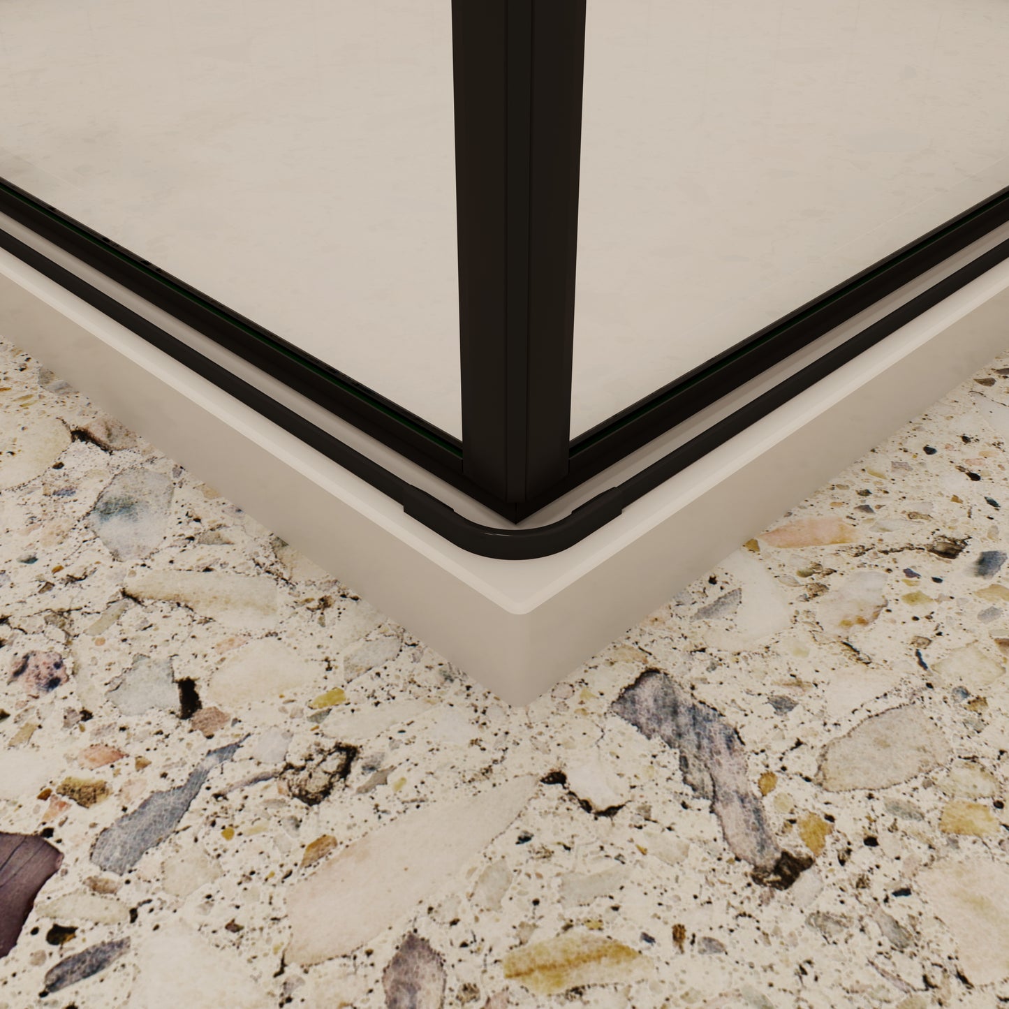 195cm douchecabine 6mm NANO veiligheidsglas draaideur met melkstrepen