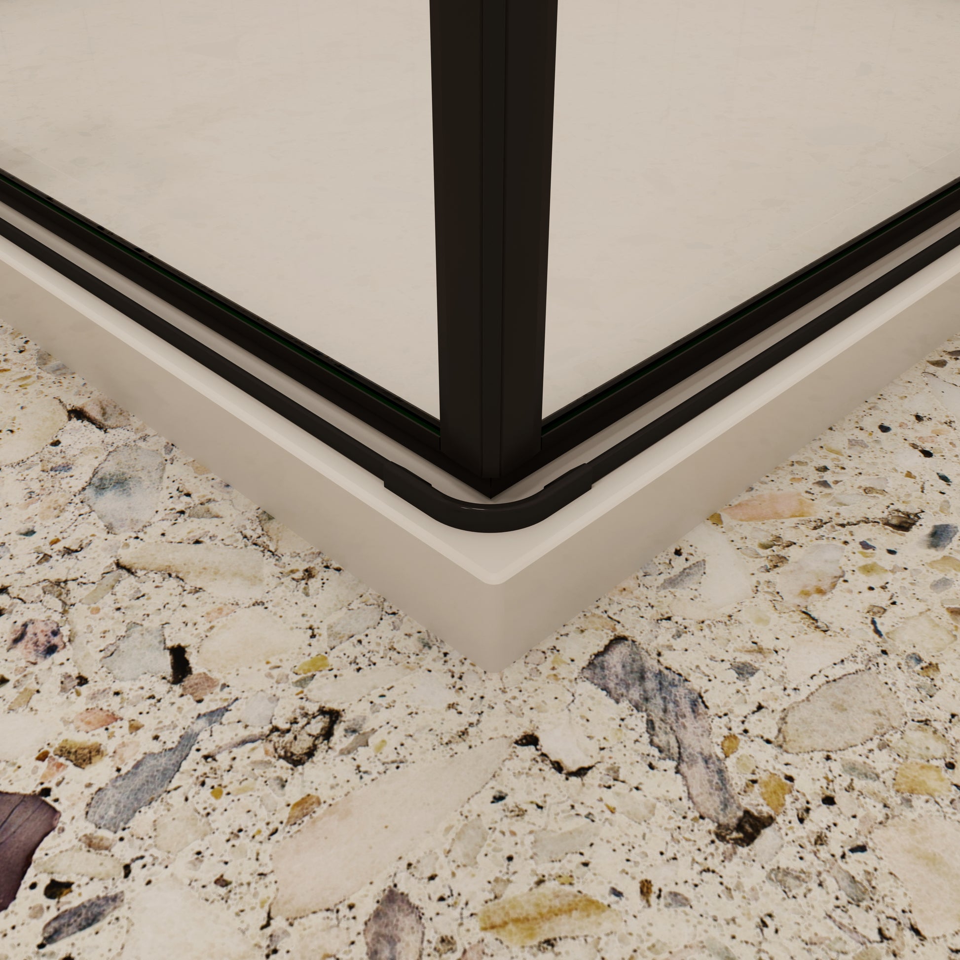 195cm douchecabine 6mm NANO veiligheidsglas draaideur met melkstrepen