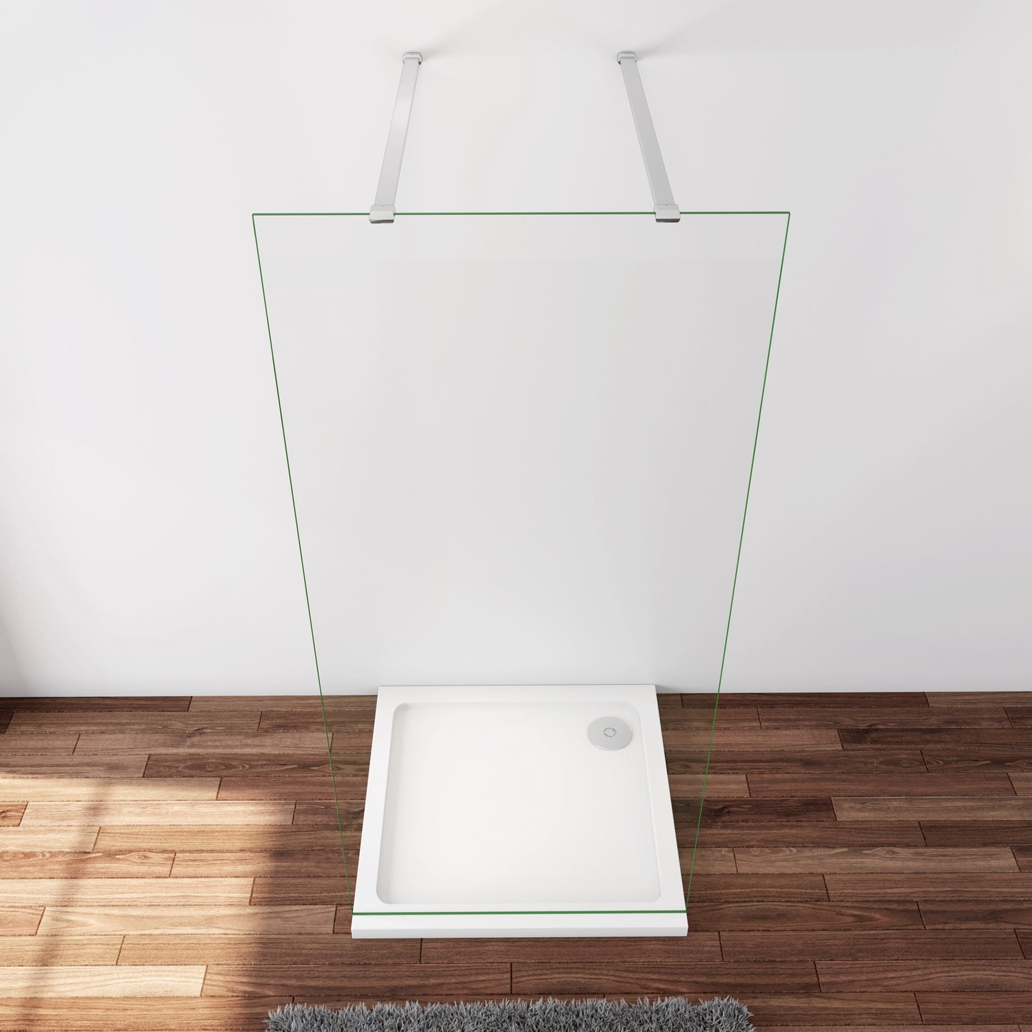 Inloopdouche 137,7x200cm + 2 N-vorm: 90cm Stabilisatiestangen,8mm nano-veiligheidsglas