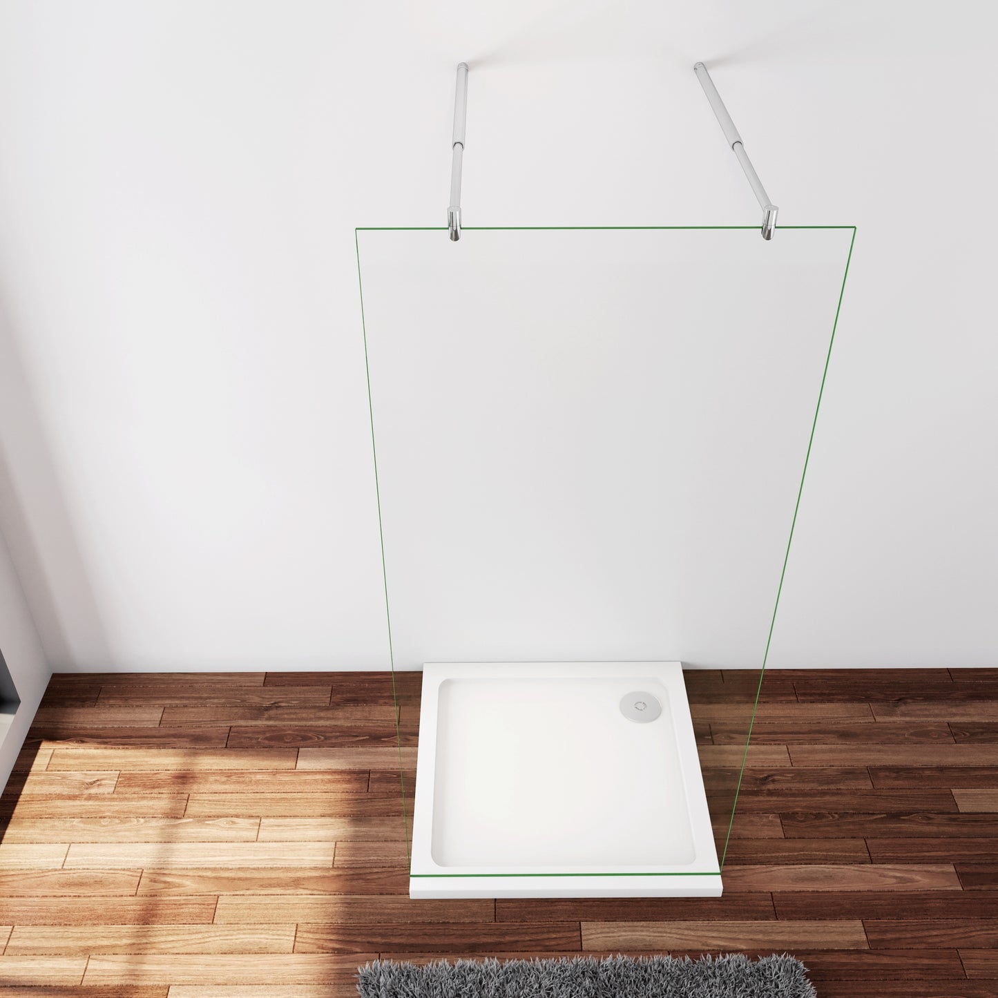 Inloopdouche 77,7x200cm ,8mm nano veiligheidsglas ,met 2 Stabilisatiestangen 70-120cm