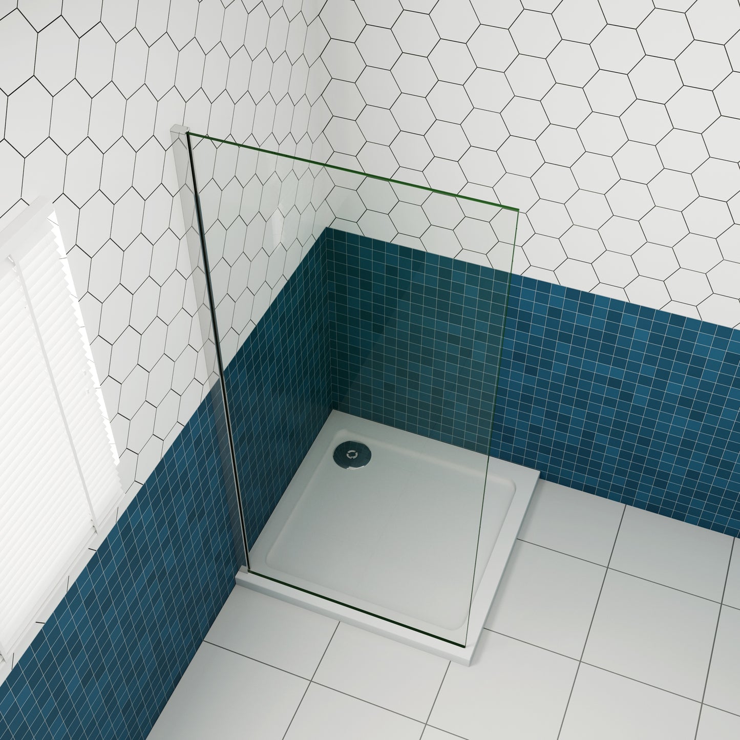 Aica moderne douchewand 65-71-75-85x195 cm 6 mm NANO Easyclean veiliges gehard glas - gemakkelijk te installeren glanzend chroom profiel