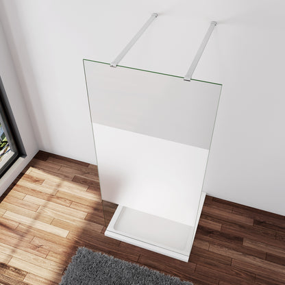 Inloopdouche 67,7x200cm,8mm NANO EasyClean veiligheidsglas matglas,N-vorm: 90cm Stabilisatiestangen x2