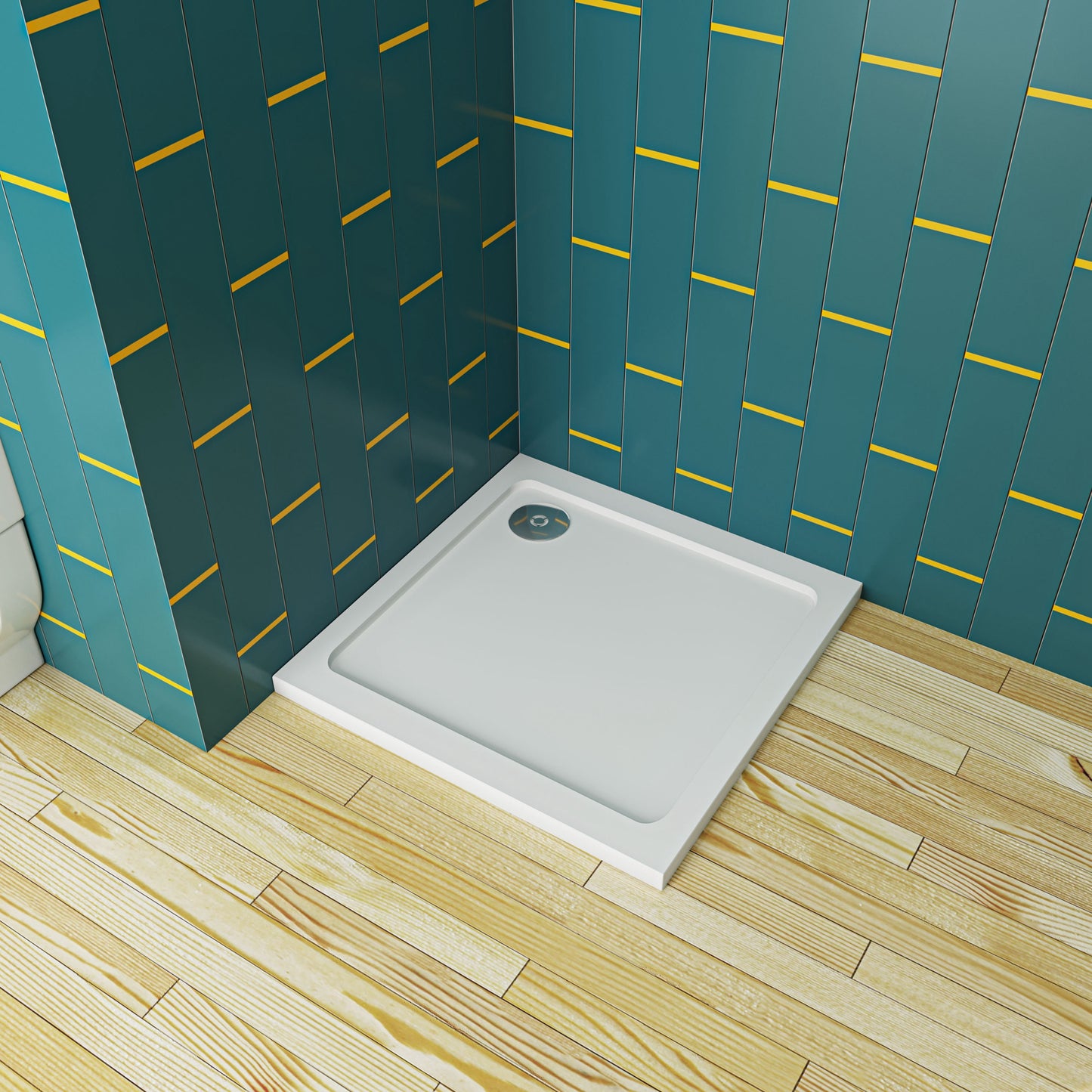 Aica ontwerp Driezijdige douchecabine 70-80-90x70-80-90x70-80-90x185cm Twee schuifdeuren 6mm+één zijpaneel 5mm gehard glas glanzend chroom met wit complete douchebak