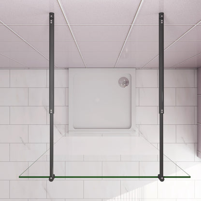 Inloopdouche 67,7x200cm,8mm NANO EasyClean veiligheidsglas matglas,70-120cm,Stabilisatiestangen x2, zwart