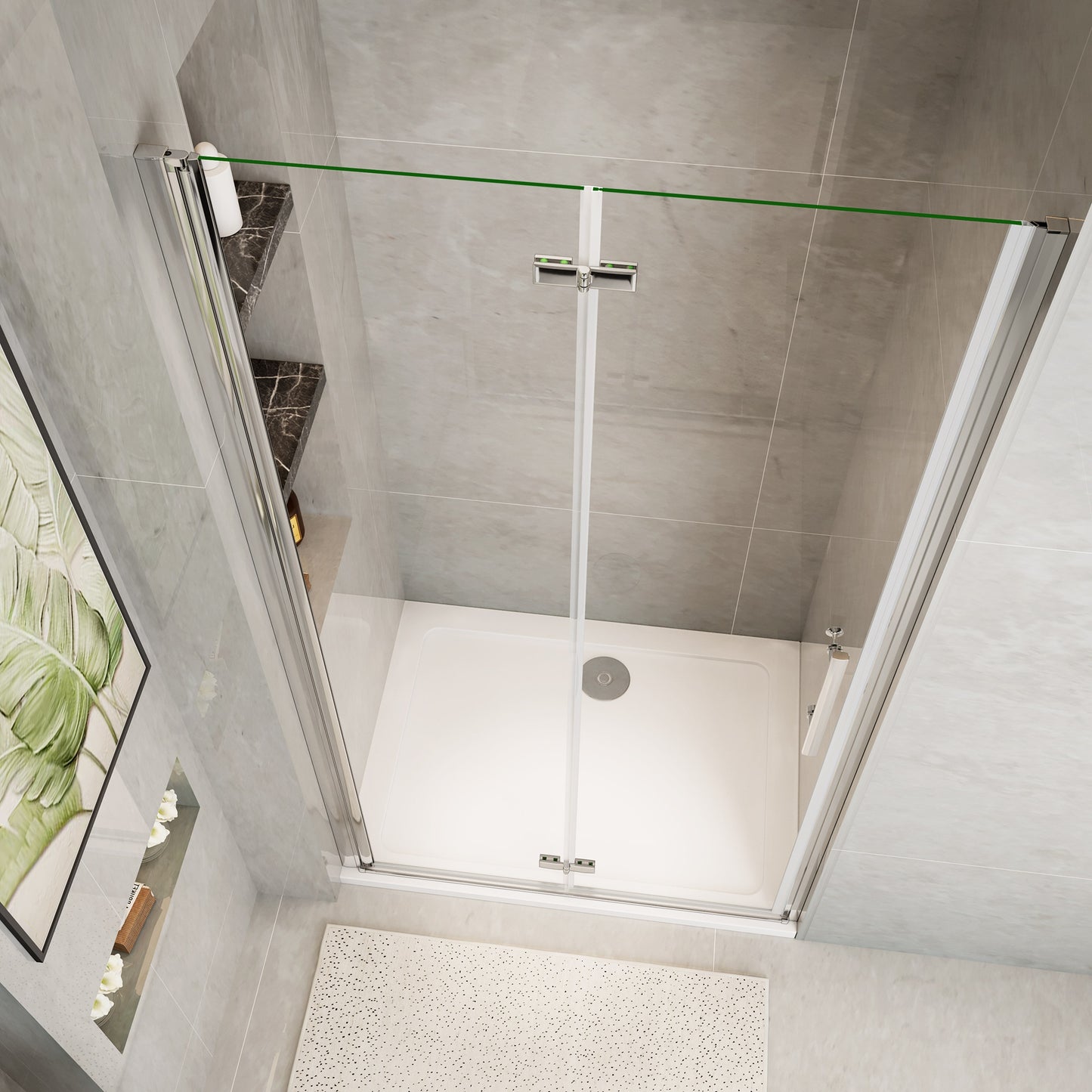 Aica Neutraal design douchedeur vouwdeur 70-76-80-90-100-110-120x185cm chroom 6mm gehard glas antikalk coating