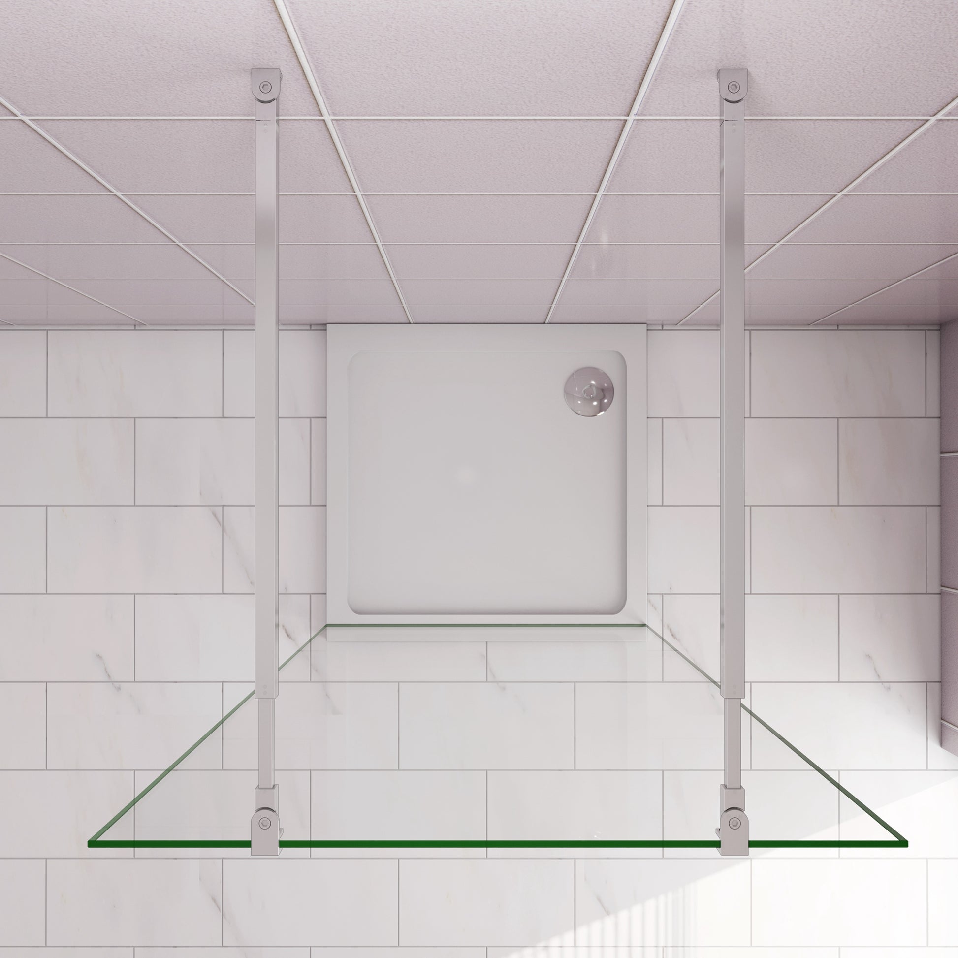 Inloopdouche 87,7x200cm ,10mm nano veiligheidsglas ,met 2 Stabilisatiestangen 73-120cm