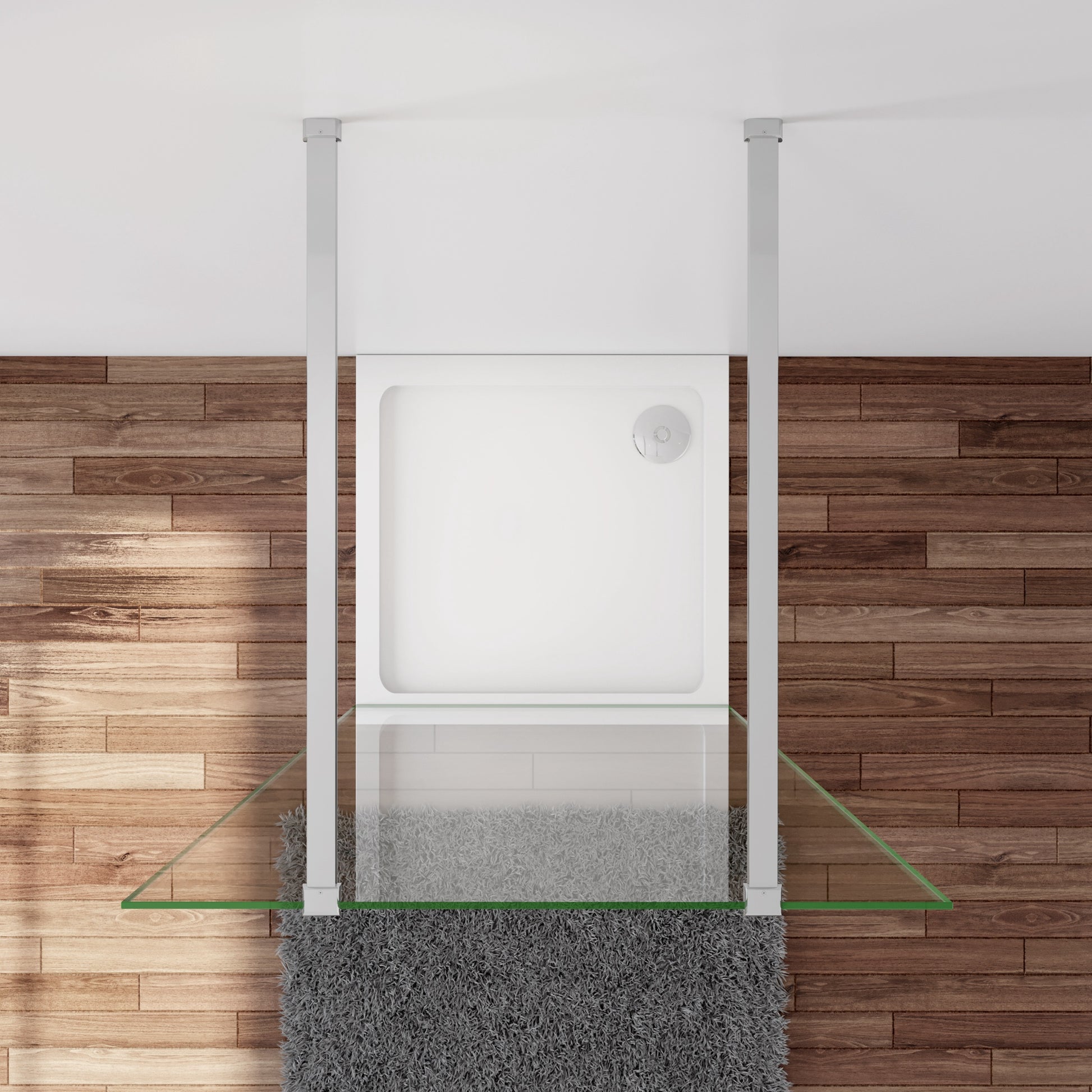 Inloopdouche 127,7x200cm + 2 N-vorm: 90cm Stabilisatiestangen,8mm nano-veiligheidsglas