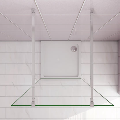 Inloopdouche 57,7x200cm ,10mm nano veiligheidsglas ,met 2 Stabilisatiestangen 73-120cm