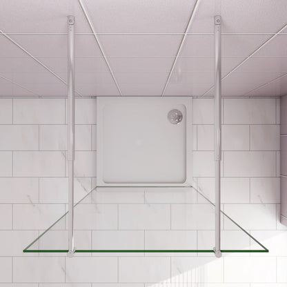 Inloopdouche 137,7x200cm ,10mm nano veiligheidsglas ,met 2 Stabilisatiestangen 70-120cm