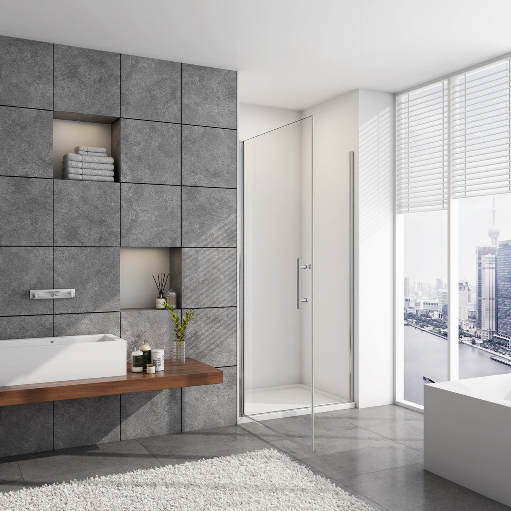 70/80/90/100x180cm Douchedeur draaibare 5mm NANO EasyClean veiligheidsglas, profiel van glanzend chroom