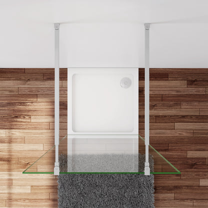 Inloopdouche 117,7x200cm + met 2 Stabilisatiestangen 73-120cm,8mm nano veiligheidsglas