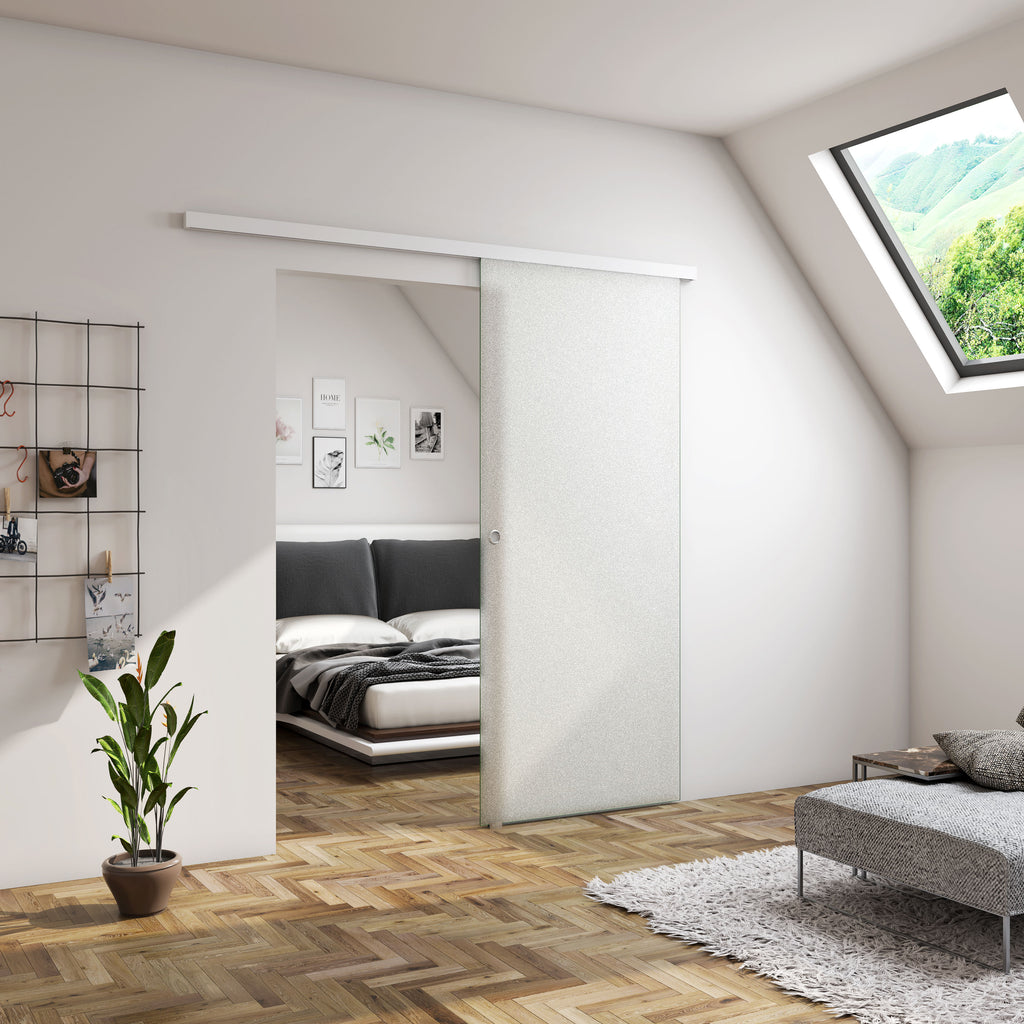 Binnendeur-80-85-90-95-100x225cm,8mm gehard veiligheidsglas met explosie bestendige folie- shuifdeuren-worden veelal gebruikt om woonkamers en keukens, woonkamers en werkkamers of slaapkamers en badkamers -Eenvoudig te monteren