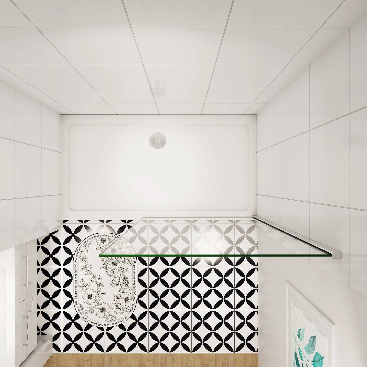 Aica moderne douchewand 30-90x200 cm 8 mm NANO Easyclean veiliges gehard glas - gemakkelijk te installeren glanzend chroom profiel