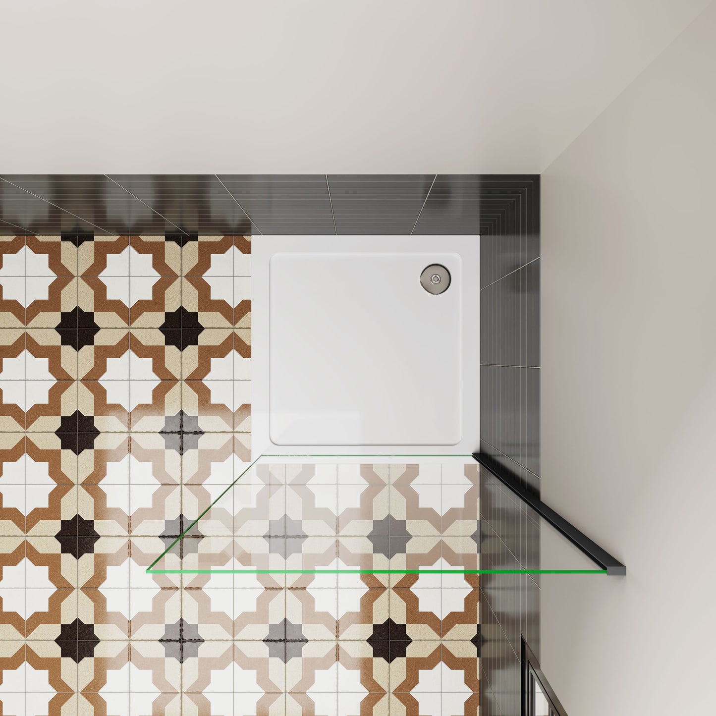 Aica moderne douchewand 65-71-75-85-95x185 cm 6 mm NANO Easyclean veiliges gehard glas - gemakkelijk te installeren mat zwart profiel