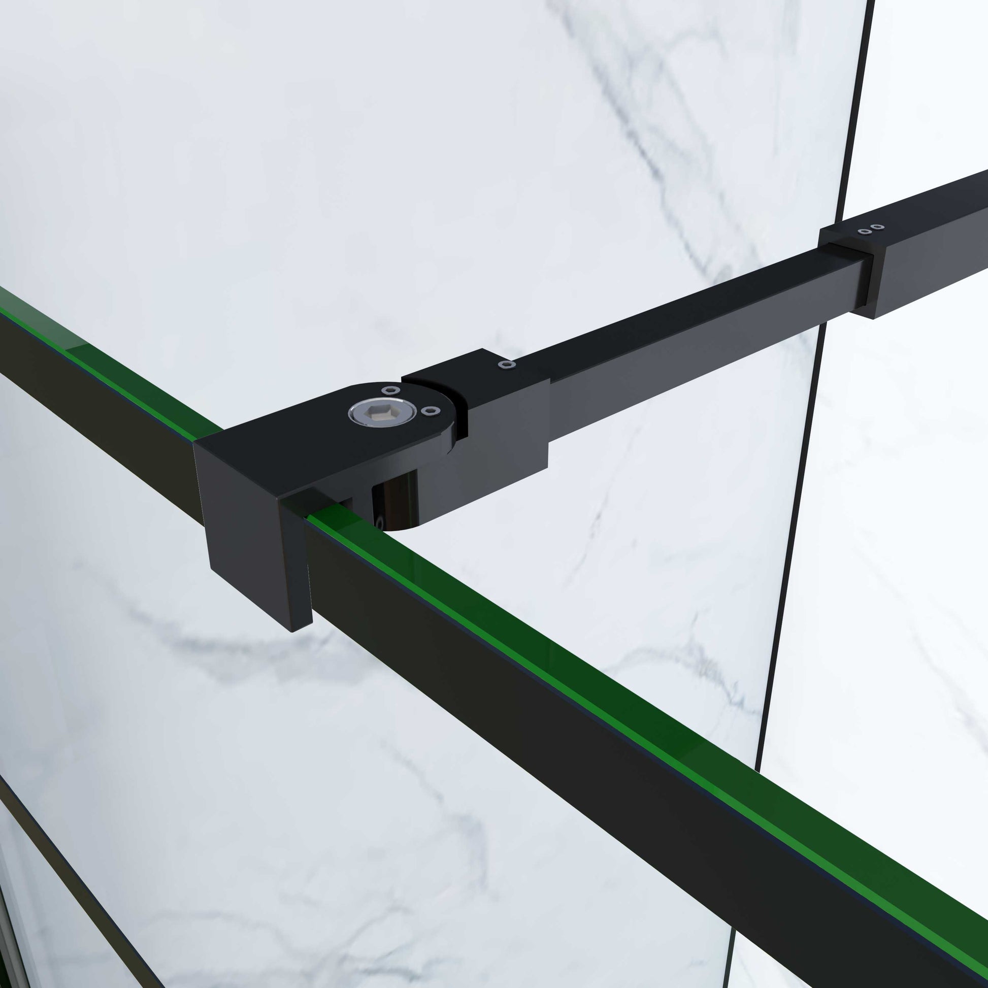 Aica Industriële inloopdouchewand 70-140x200 cm 8 mm NANO Easyclean veiliges gehard glas zwart onregelmatig raster mat zwart 73-120/70-120/N-vormig:90/N-vormig:140/F-vormig:90/F-vormig:140cm inkortbaar stabilisatiestang