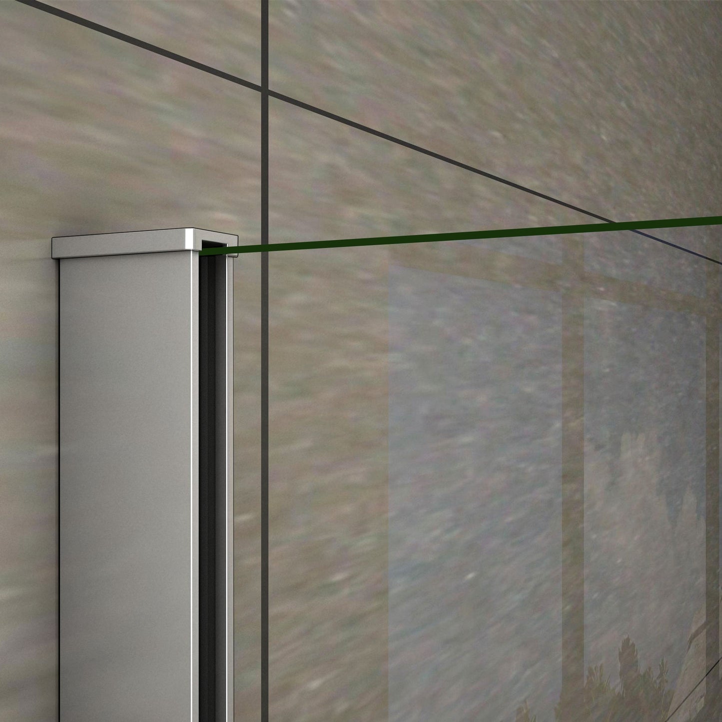 Inloopdouche 40x200cm+N Vorm: 90cm Stabilisatiestang,8mm nano-veiligheidsglas