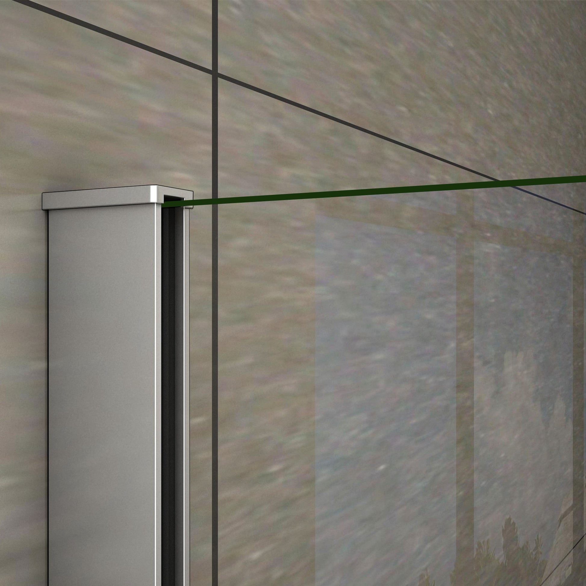 Inloopdouche 30x200cm+N Vorm: 90cm Stabilisatiestang,8mm nano-veiligheidsglas