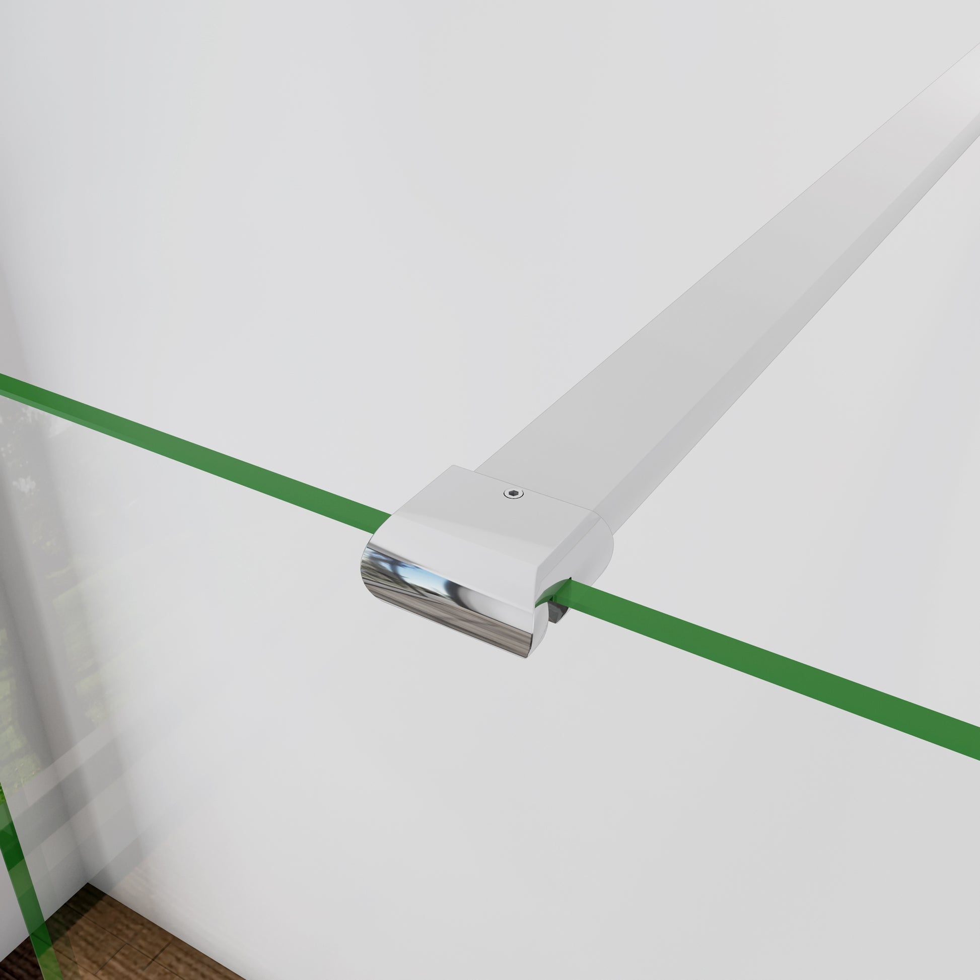 Inloopdouche 57,7x200cm + 2 N-vorm: 90cm Stabilisatiestangen,8mm nano-veiligheidsglas