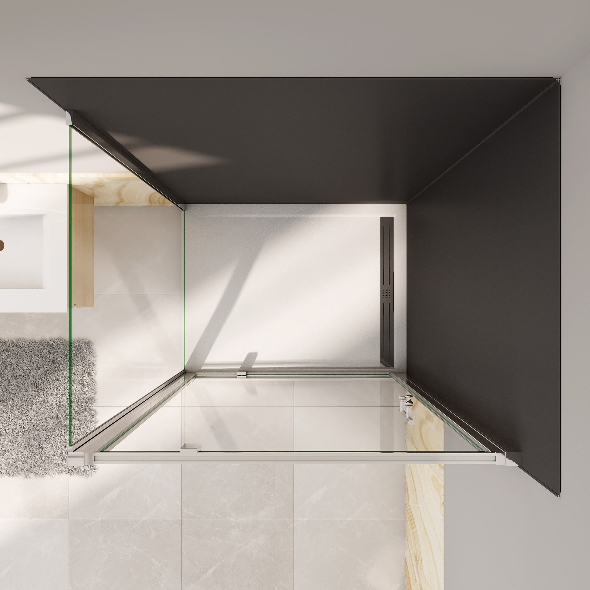 Douchecabine Draaideur+¨¦¨¦n zijpaneel 5mm veiligheidsglas-gepolijst chroom frame