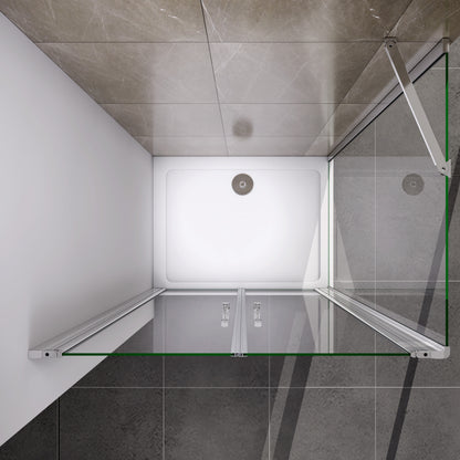 Douchecabine  195cm hoog,pendeldeur,6 mm NANO EasyClean veiligheidsglas Steunstanglengte: 500 mm
