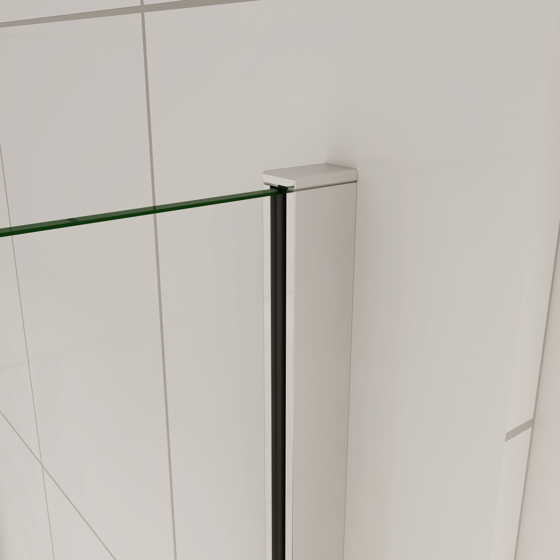 Aica moderne douchewand 30-80x200 cm 10 mm NANO Easyclean veiliges gehard glas glanzend chroom - gemakkelijk te installeren