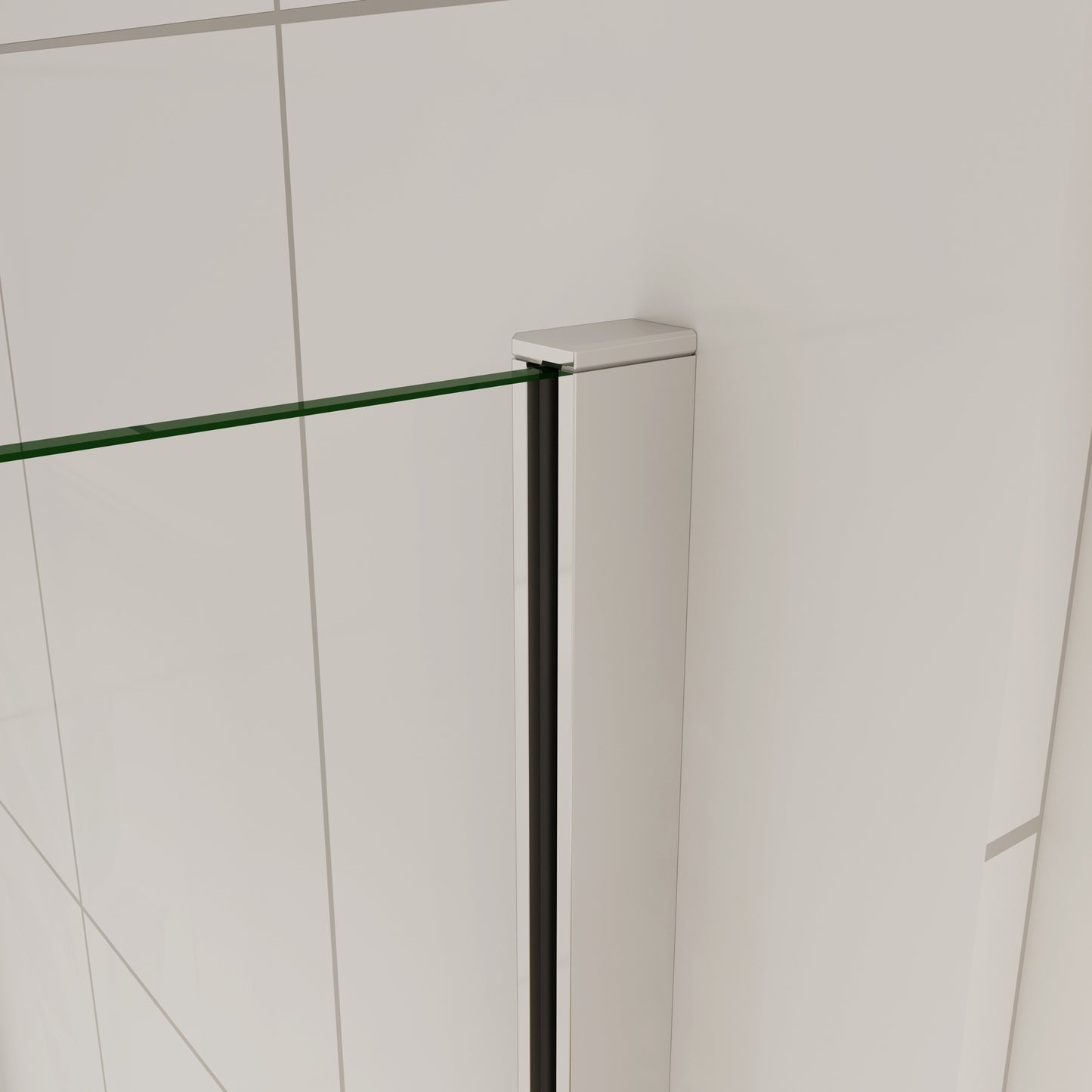 Aica moderne douchewand 30-90x200 cm 8 mm NANO Easyclean veiliges gehard glas - gemakkelijk te installeren glanzend chroom profiel