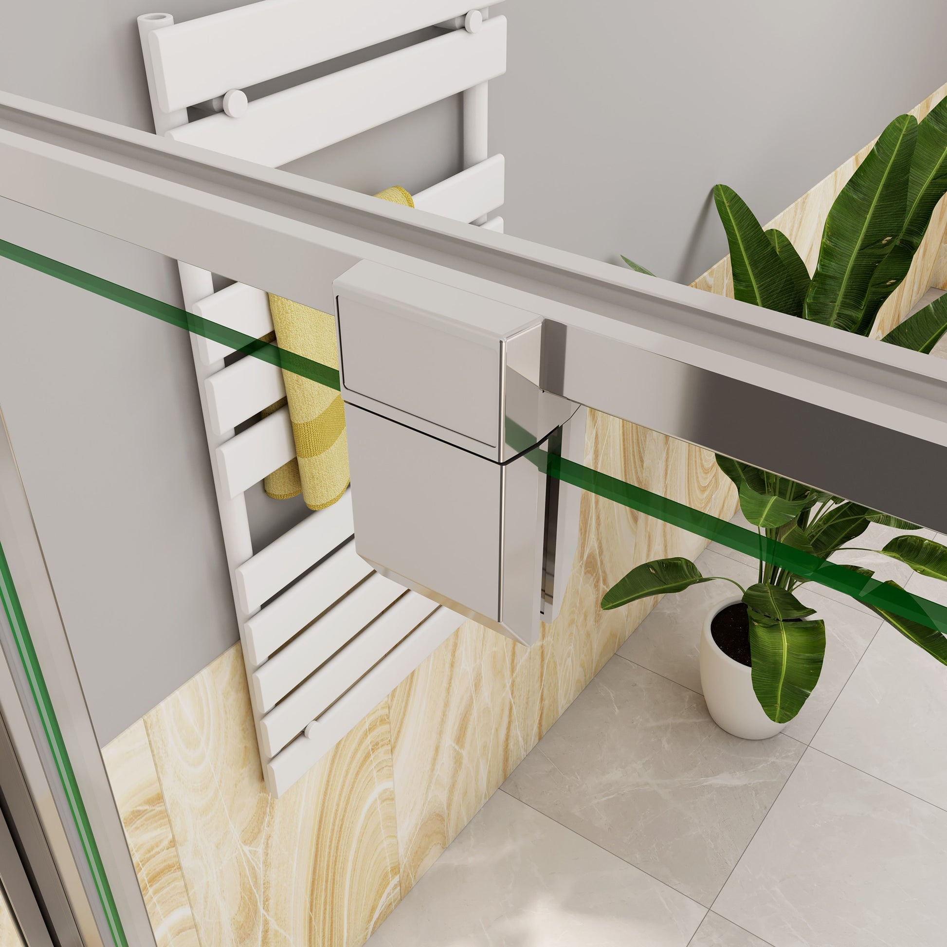 Douchecabine Draaideur+twee zijpanelen 5mm veiligheidsglas-gepolijst chroom frame