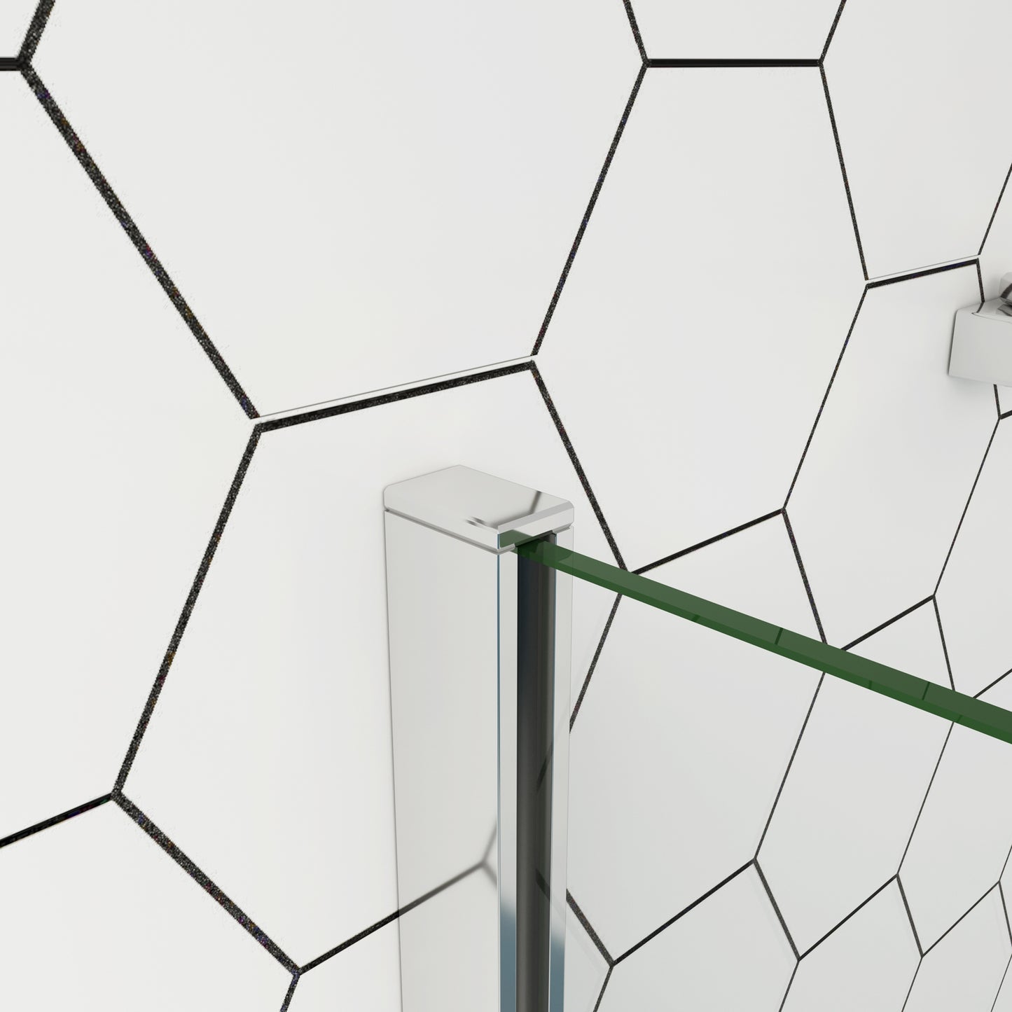 Aica moderne douchewand 30-90x200 cm 8 mm NANO Easyclean veiliges gehard glas 45/50 cm draaibaar stabilisatiestang - gemakkelijk te installeren glanzend chroom profiel