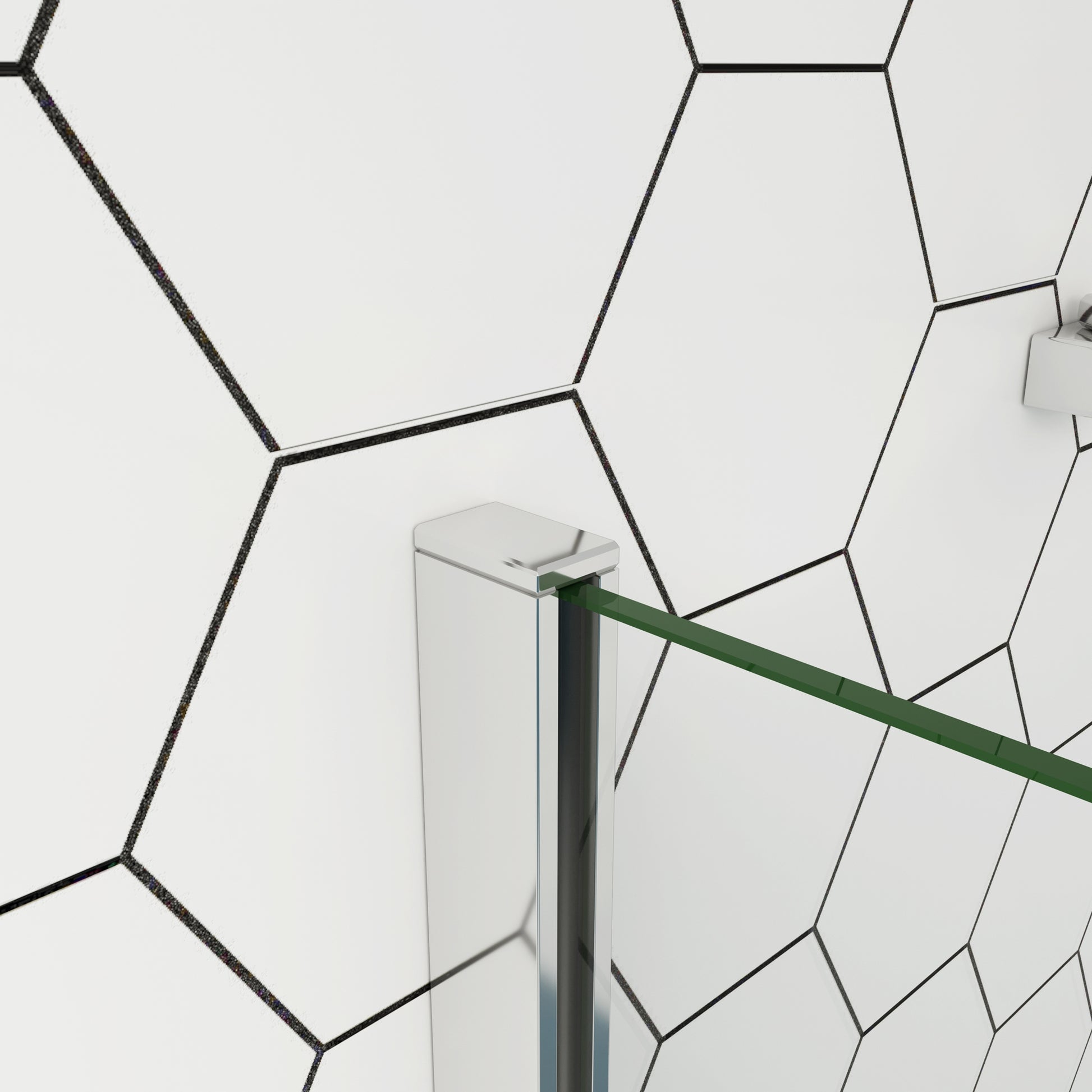 Aica moderne douchewand 30-90x200 cm 8 mm NANO Easyclean veiliges gehard glas 45/50 cm draaibaar stabilisatiestang - gemakkelijk te installeren glanzend chroom profiel