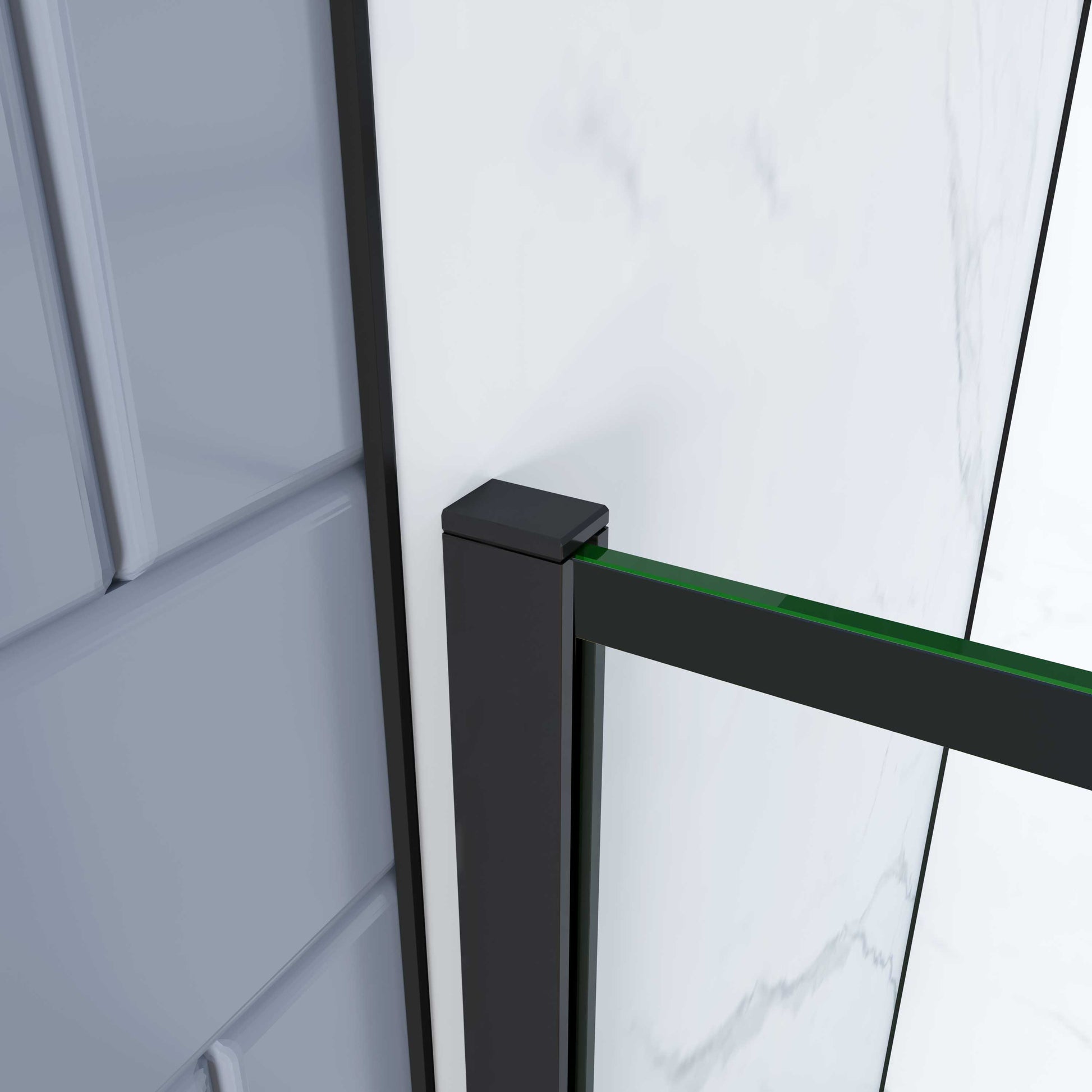 Aica Industriële inloopdouchewand 70-140x200 cm 8 mm NANO Easyclean veiliges gehard glas zwart onregelmatig raster mat zwart 73-120/70-120/N-vormig:90/N-vormig:140/F-vormig:90/F-vormig:140cm inkortbaar stabilisatiestang