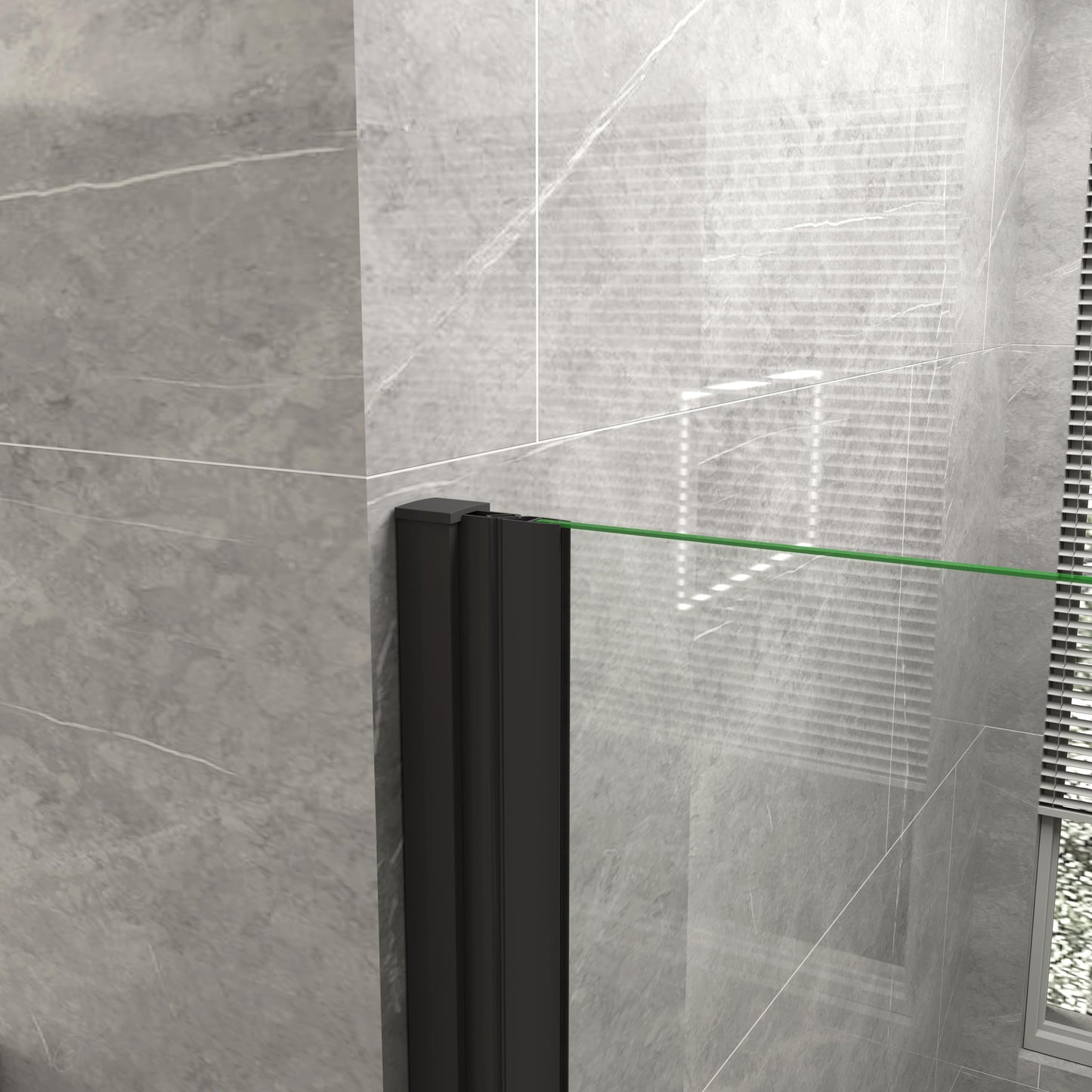 Aica Minimalistisch douchedeur vouwdeur 70-76-80-85-90-95-100-110-120x195cm zwart mat afwerking 6mm veiligheidsglas antikalk coating