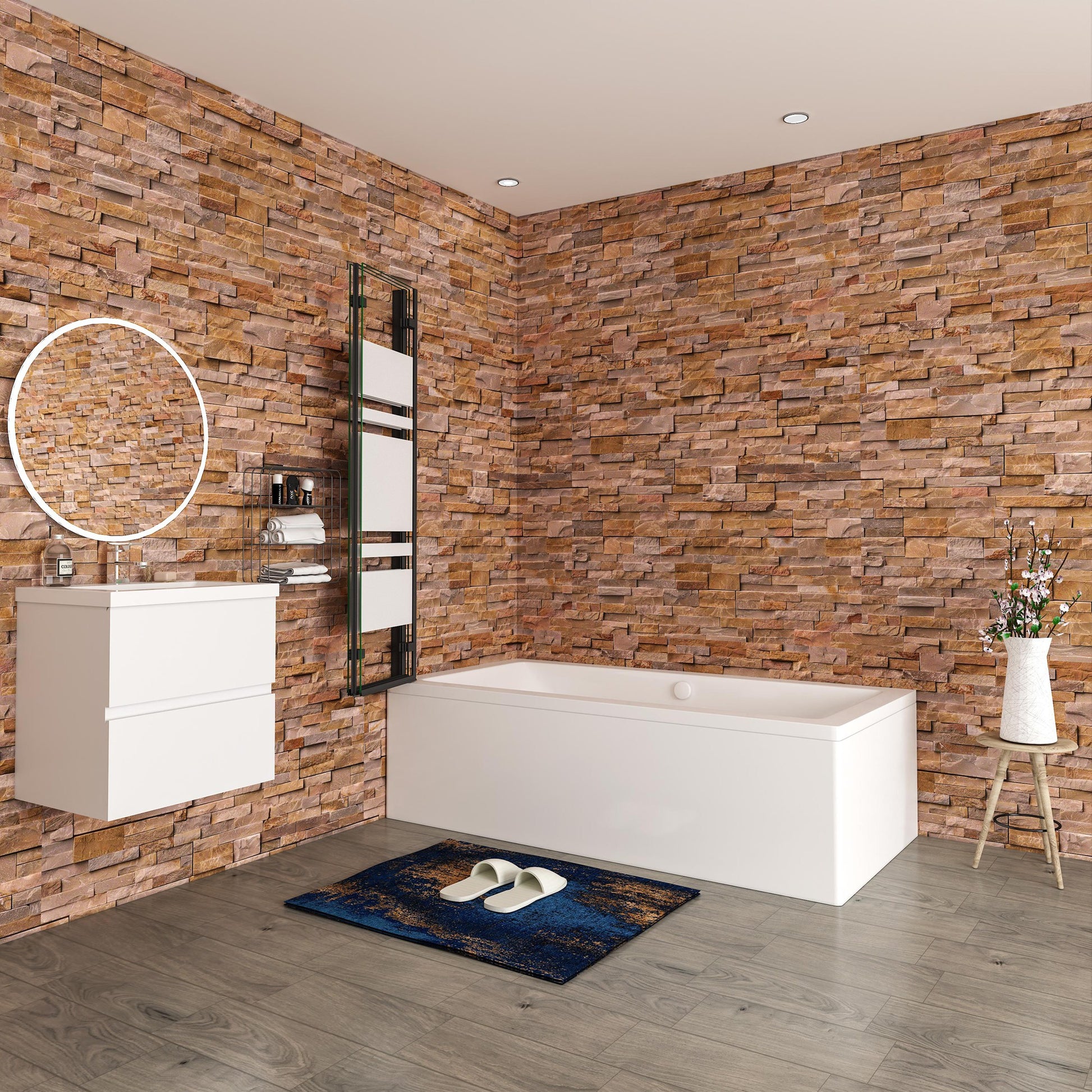 Aica Scandinavische Badwand 130/140x140cm,3-Delig Inklapbaar,6mm Wit Gesatineerd Easy Clean Gehard Glas,Mat zwart,Eenvoudige Montage