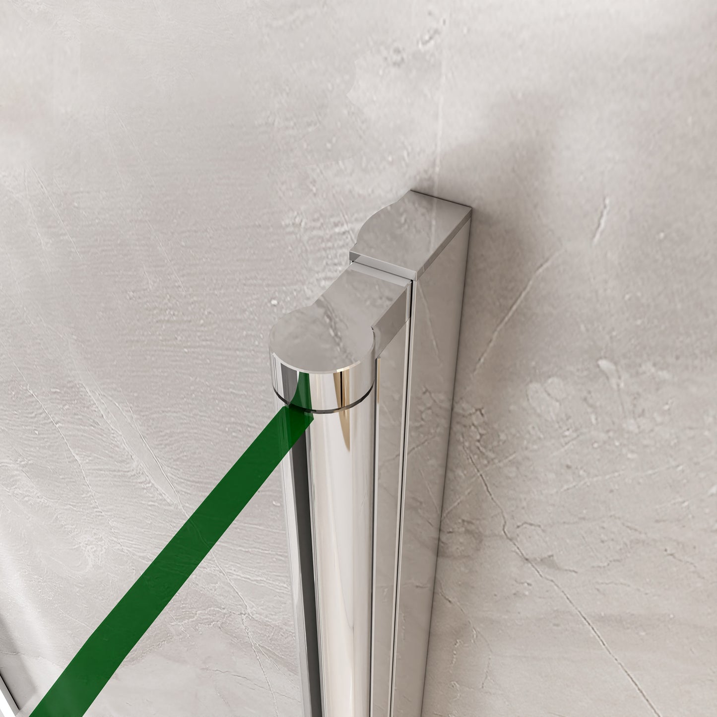 Kwartrond draaibaar pendel badwand 100x140cm, 180 graden draaibaar, 8 mm helder gehard veiligheids glas easyclean, 40 cm handdoekstang