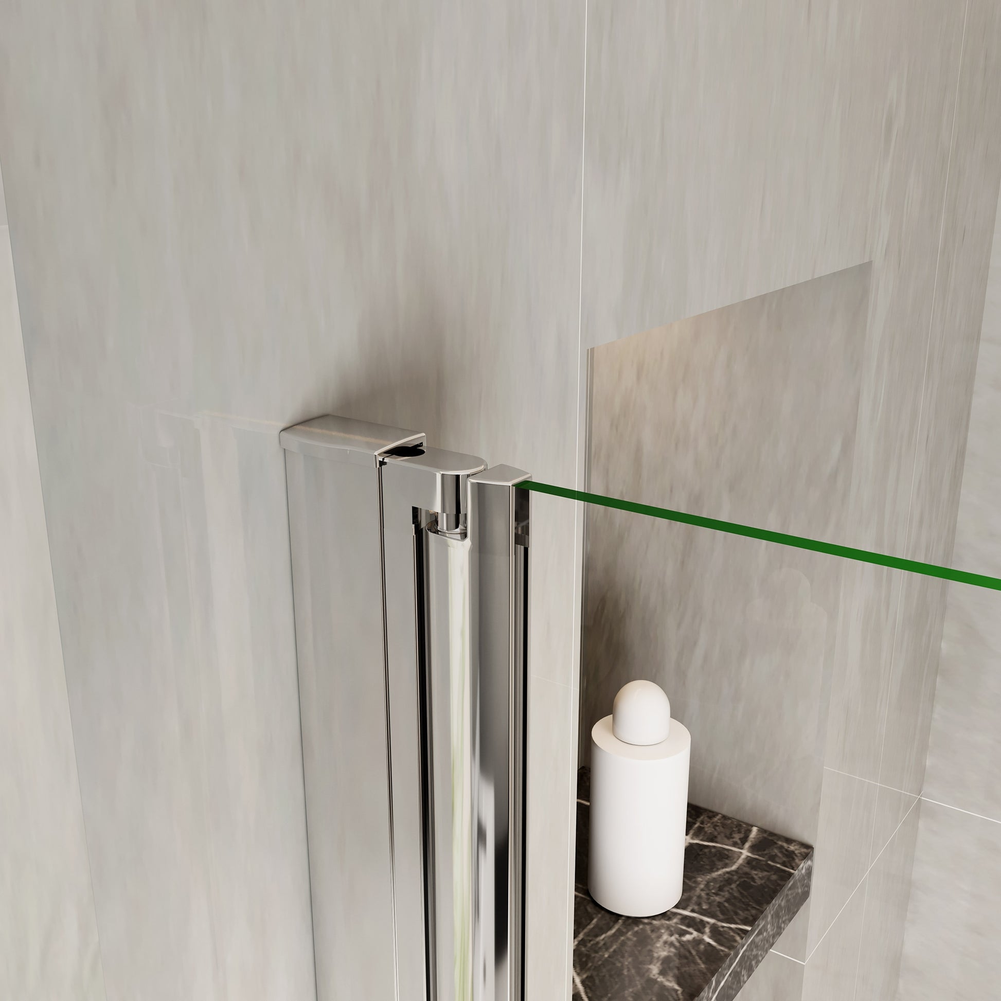 Aica Neutraal design douchedeur vouwdeur 70-76-80-90-100-110-120x185cm chroom 6mm gehard glas antikalk coating