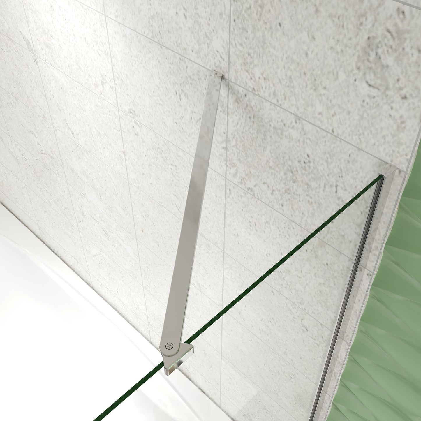 Aica Luxe Badwand 130x60/70/75/80x140cm-3-Delig Inklapbaar 6mm Transparant Easy Clean Gehard Glas-Chroom Frame-Eenvoudige Montage