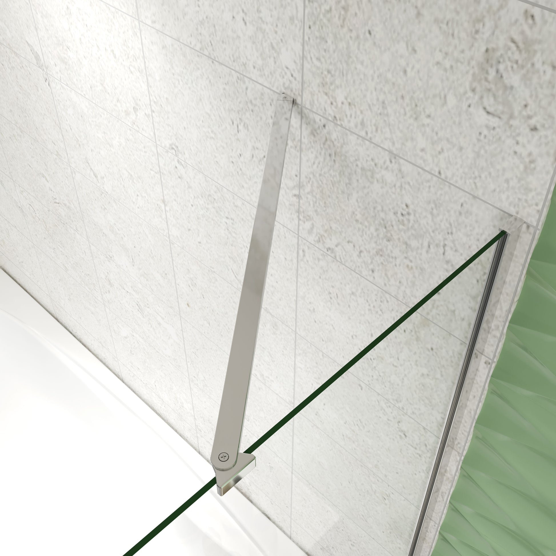 Aica Luxe Badwand 130x60/70/75/80x140cm-3-Delig Inklapbaar 6mm Transparant Easy Clean Gehard Glas-Chroom Frame-Eenvoudige Montage