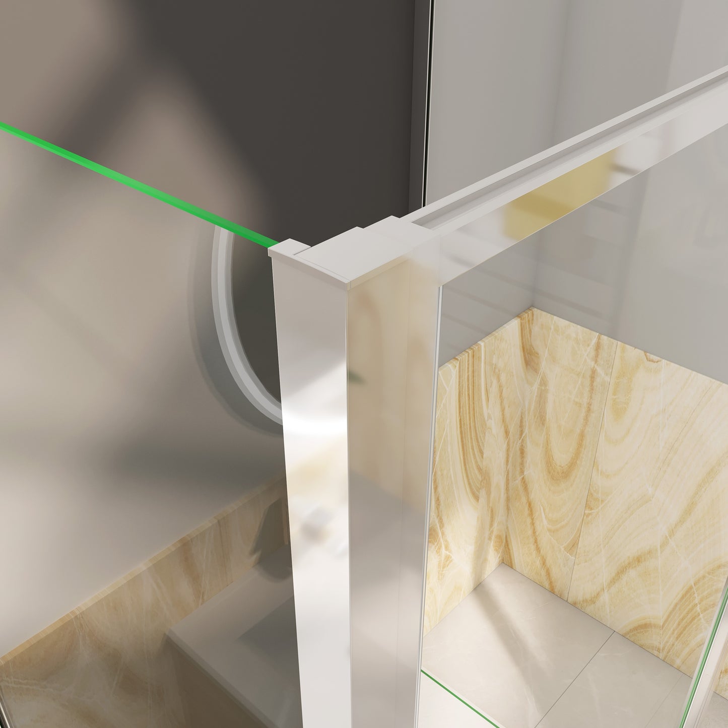 Douchecabine Draaideur+twee zijpanelen 5mm veiligheidsglas-gepolijst chroom frame