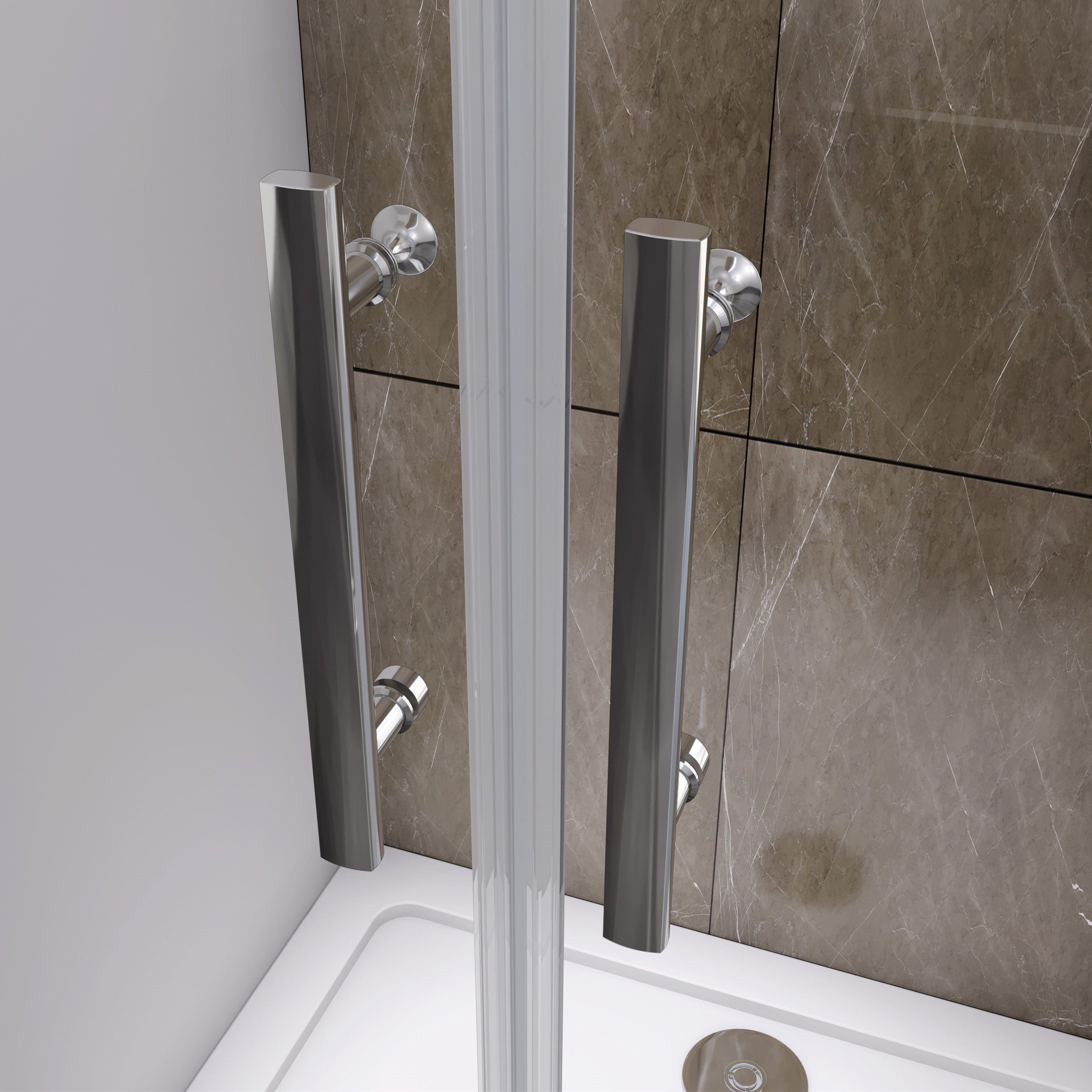 Douchecabine 195cm hoog,pendeldeur,6 mm NANO EasyClean veiligheidsglas Steunstanglengte: 500 mm
