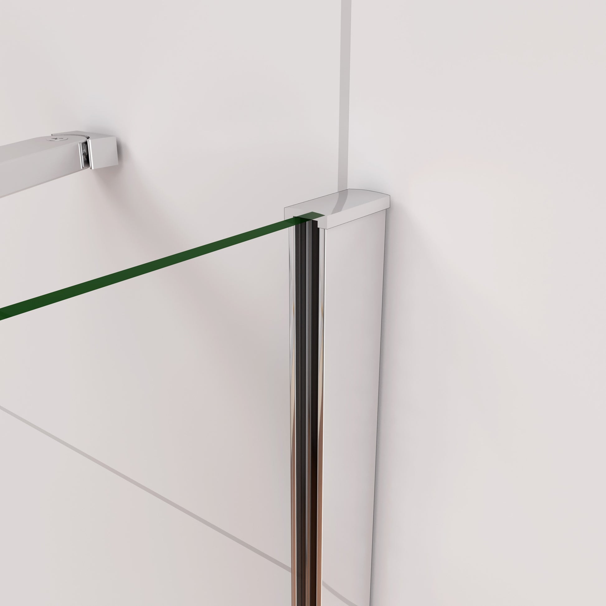 Aica Luxe Badwand 90/100/110/120x60/70/75/80x140cm-2-Delig Inklapbaar 6mm Transparant Easy Clean Gehard Glas-Chroom Frame-Eenvoudige Montage